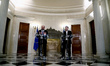 Greek Prime Minister AlexisTsipras (R) and European Parliament President Martin Schulz dur...