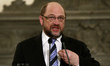 European Parliament President Martin Schulz during statements to the press. At maximos man...