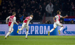 David Neres of Ajax celebrates scoring during the UEFA Champions League Quarter Final matc...