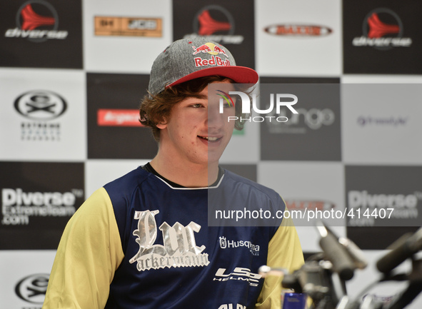 Luc Ackermann from Germany (17 year old), during a press conference ahead of the Diverse NIGHT of the JUMPs that will take a place in Krakow...