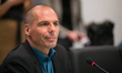The Greek Minister of Finance Yanis Varoufakis meets the chairman of the Eurogroup Jereon...