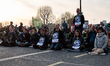Extinction Rebellion protests blockade on Waterloo Bridge, in London, on April 18, 2019.