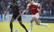 L-R Chantelle Boye-Hlorkah of Everton Ladies and Vivianne Miedema of Arsenal during Wome...