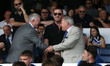 Former Peterborough United manager Barry Fry with Sir Alex Ferguson during the Sky Bet Lea...