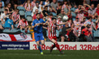 Daniel Lafferty of Peterborough United and Lewis Morgan of Sunderland during the Sky Bet L...
