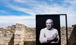 Les baux de provence, France, June 16, 2018. A portrait of Picasso in the village of Les B...