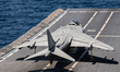 May 02, 2019 - Mediterranean Sea - An AV-8B Harrier II Plus of Wolves ready for takeoff on...