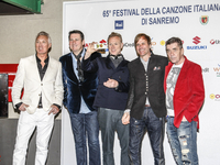 The Spandau Ballet Band during a press conference at the Teatro Ariston of Sanremo, on February 12, 2015. (