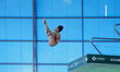 Minjie ZHANG of China competes in the Women's 10 meter platform finals during the last mee...