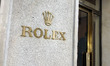 The sign of the Rolex store in Via Monte Napoleone in Milan, Italy, on May 30 2019. Rolex...
