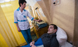 ATO soldier getting treatment in physiotherapy ward in Military Hospital, Ukraine. During...