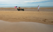Jeep, the U.S. Army Truck, seen on Omaha Beach near Colleville-sur-Mer, on Sunday, June 2,...