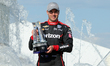 Will Power holds his 3rd place trophy during the post-race awards ceremony at the Winner’s...