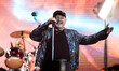 The italian rock singer and song-writer Vasco Rossi performing live at Stadio Giuseppe Mea...