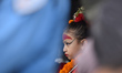 Living Goddess of Patan, Unikia Bajracharya, attends on celebration of Bhoto Jatra festiva...