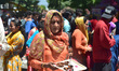 Kashmiri Hindu Pandits offer prayers at the Mata Kheer Bhawani Temple during its annual fe...