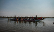 Dragon boats compete during the dragon boat festival at Depok beach lagoon in Bantul, Yogy...