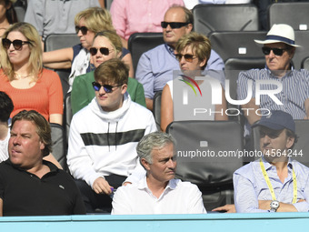 Jose Mourinho is pictured during the semi-final of ATP Fever-Tree Championships tennis tournament at Queen's Club in west London on June 20,... by Alberto Pezzali/NurPhoto