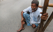 A crippled man begging at the entrance of Shrine of Hazrat Shahjalal on February 27, 2015...