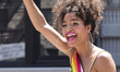 Non-binary actress Indya Moore from the popular tv series “Pose” celebrates as a Grand Mar...