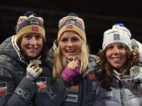CROSS-COUNTRY - 30km, Ladies (Classic)
Mass Start podium - Norway's  BJOERGEN  Marit and Therese Johaug, and Sweden's KALLA Charlotte .
FIS...