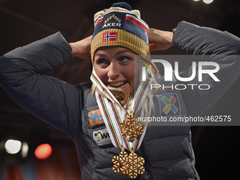 CROSS-COUNTRY - 30km, Ladies (Classic)
Mass Start podium - Norway's Therese Johaug enjoys her third Gold Medal.
FIS Nordic World Ski Champio...