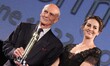 French actor Philippe Leroy and his daughter during the Taormina Film Fest, in Taormina, S...