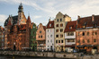 Tenement houses on the Dlugie Pobrzeze street on the Motlawa river bank are seen in Gdansk...