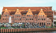 Giant Gdansk inscription on the Wyspa Spichrzow island is seen in Gdansk, Poland on 22 Jun...