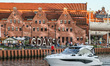 Giant Gdansk inscription on the Wyspa Spichrzow island is seen in Gdansk, Poland on 22 Jun...