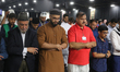 Thousands of Muslims participate in a group prayer during the 43rd Jalsa Salana (annual co...