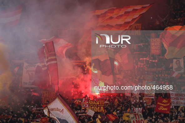 Roma Supporters during the Serie A football match n.25 ROMA - JUVENTUS on 02/03/15 at the Stadio Olimpico in Rome, Italy. Copyright 2015 © M...