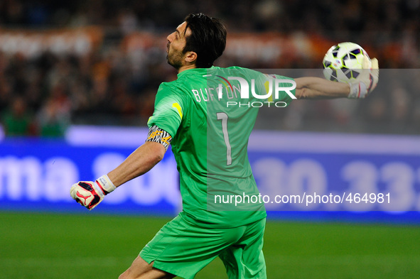 Buffon during the Serie A match between AS Roma and Juventus FC at Olympic Stadium, Italy on March 02, 2015. 