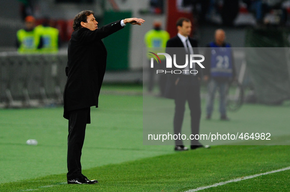 Garcia e Allegri during the Serie A match between AS Roma and Juventus FC at Olympic Stadium, Italy on March 02, 2015. 