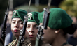 Women soldiers participate in the military ceremony in Osorno, Chile. on 9 july 2019. 
Th...