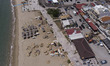Aerial view from a drone of the aftermath of the devastated popular summer destination are...