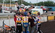   Connor Coles  gets the winners bumps after his title winning ride to give Stoke the Cha...