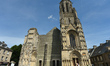 A general view of the facade of Church of Our Lady in Saint Lo.Saint-Lo was destoyed duri...