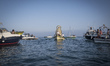 Celebration of the patroness of the fishermen, "La virgen del Carmen", on the coast of the...