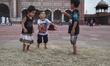 Kids play in the premises of Jama Masjid in Old Delhi, India, on 20 July 2019. 