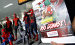 A number of Spiderman fans from the SpiderVerse.id community wearing the Spiderman costume...