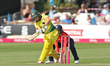 Alyssa Healy of Austraila batting     during the Ashes match between England and Australia...