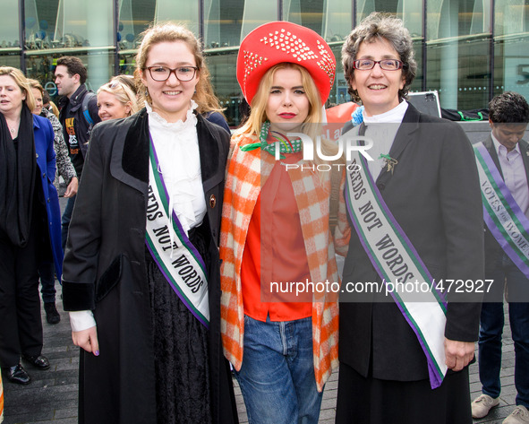 Paloma Faith,  Annie Lennox and Helen Panhurst supports International Womens Day on 08/03/2015 at The Scoop, London. Leading feminists join...
