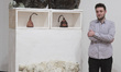 Picture: RA student Adam Collier with his sculpture "The Varieties of Religious Experience...