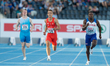 Samuel Purola (FIN), Remigiusz Olszewski (POL), Harry Aikines-Aryeetey (GBR) compete in 10...