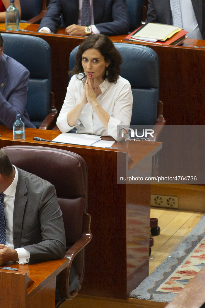 Debate And Voting On The Second Plenary Session Of The Investiture Of Isabel Díaz Ayuso For The Presidency Of The Community Of Madrid