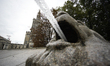 A water fountain is seen in the Swietokrzyski park on August 7, 2019 in Warsaw, Poland. 