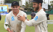 New Zealand cricket captain Kane Williamson congratulate Tom Latham after the fifth and fi...