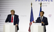 Donald Trump (L), President of the USA, and Emmanuel Macron, President of France during th...