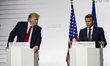 Donald Trump (L), President of the USA, and Emmanuel Macron, President of France during th...